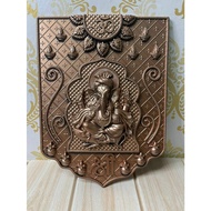 FR10 Spiritual Photo Frame Vinayagar/ Pillaiyar/Ganesh with holy icons ( 9 x 12 inch )- copper finis
