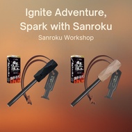 Sanroku Fire Starter Kit – Thick Ferro Rod with Case, Easy Spark for Camping & BBQ