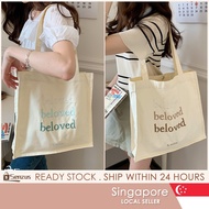 [SG SELLER] Korean Women Embroidered Canvas Tote Bag Versatile Large Capacity Shoulder Bag