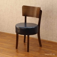 Dining Chair Leisure Dining Chair Iron Art Milk Tea Solid Wood Backrest Chair Solid Wood Meeting Din