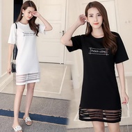 Summer Women Plus Size Dress Shift Dress Loose Short Sleeve T Shirt Dress