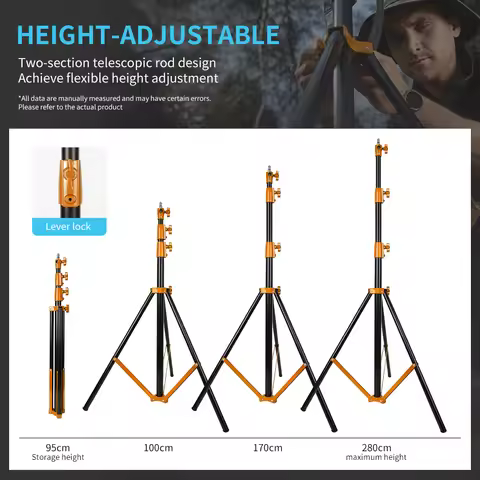 SH 9.2ft/2.8M Light Stand Spring Cushioned with 1/4” to 3/8” Universal Screw for Strobe Video Light 