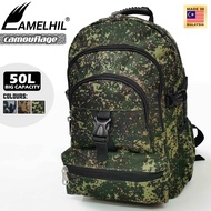 Amelhil Large Backpack 50Liter Luggage Travel Backpack Outdoor Backpack Beg Travel Big Capacity Back