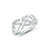 【Gift box】 925 Silver Swiss Diamond Infinity Ring