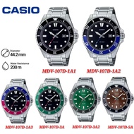 Casio Standard Analog Stainless Steel Black Dial Quartz MDV-107D  - 200M Men's Watch