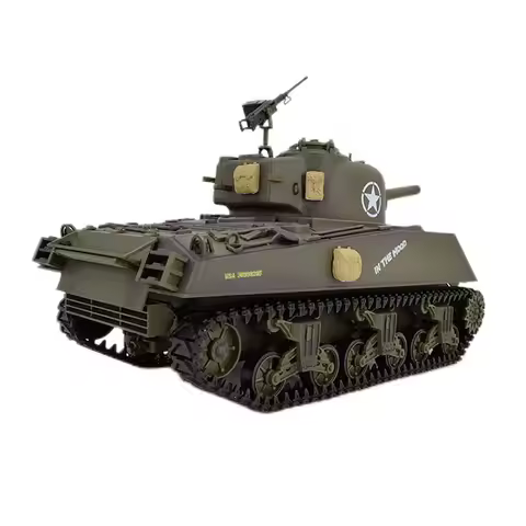 Plastic 3898 Henglong 1/16 7.0 RC Tank M4A3 Sherman 320° Turret Barrel Recoil BB IR Smoking Steel Ge