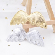 30Pcs 78mm Gold and Silver Cloth Angel Wing Appliques Padded Patches Ornament Accessories