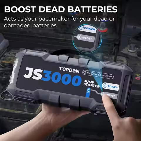 Topdon Jump Starter JS3000/JS2000Pro 3000A/2500A/1500A/1200A Power Bank 12V Car Starting Device for