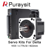 Puraysit Servo Motor kits B2 Series 1KW ASD-B2-1021-B ECMA-E21310RS 4.77N.M 5.6A with 3M Cable
