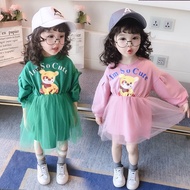 Kids Dress Girls Dress 0-4Baby Girl Autumn Clothing-Year-Old Dress New Children's Clothing Mesh Prin