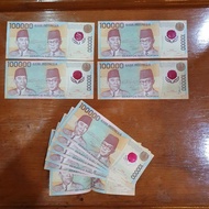 Uang Rupiah Pecahan 100.000 Tahun Emisi 1999 Uang Lama / Antik / Kuno / TE / Edaran / Edisi / 100 Ri