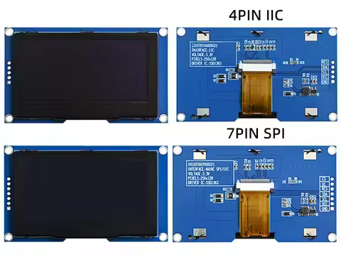 IPS 2.7 inch 7PIN SPI/4PIN IIC White/Yellow PM OLED Screen Module SSD1363 Drive IC 256*128 16 Gray S