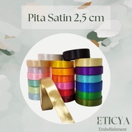 Ribbon satin - Sateen per Roll 2.5 cm Wide Sateen Ribbon/ 2.5 cm