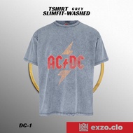 EXZO DC-1 TShirt Grey Slimfit-Washed AC+DC COTTON COMBED24S GREY WASHED TSHIRT