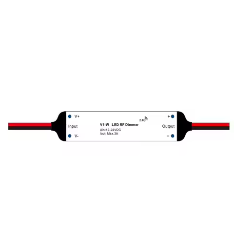 2pcs V1-W 2.4G RF Single Color LED Controller 1CH DC 12V-24V Max 75W Step-less dimming remote Mini r