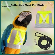 smiles|  Night Visibility Bird Leash Durable Bird Leash Reflective Bird Flight Harness Vest with Lea