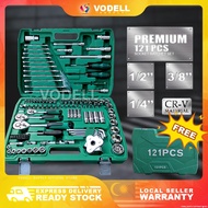 VODELL 121pcs Heavy Duty Combination Socket Wrench Set Ratchet Spanner Tools Set Box Set Power Tool 