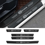 Kia STINGER Seltos K5 RIO Sorento Ceed Forte Carbon Fiber Car Entrance Mat Accessories Logo Guard St