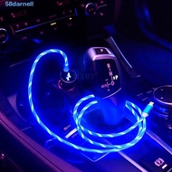 DARNELL Mobile Phone Charging Cables Colorful Flowing Type C Type C Charger LED light 1M 1PC Mobile 