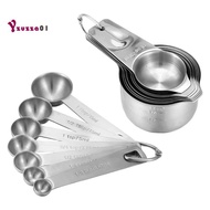 Stainless Steel Measuring Cups and Spoons Set of 14 Pieces,7 Nesting Cups and 7 Stackable Spoons Pro