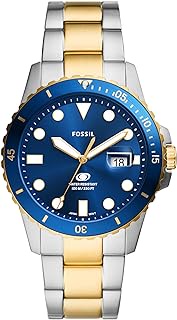 Fossil Blue Men's Dive-Inspired Sports Watch with Stainless Steel, Silicone, or Leather Band