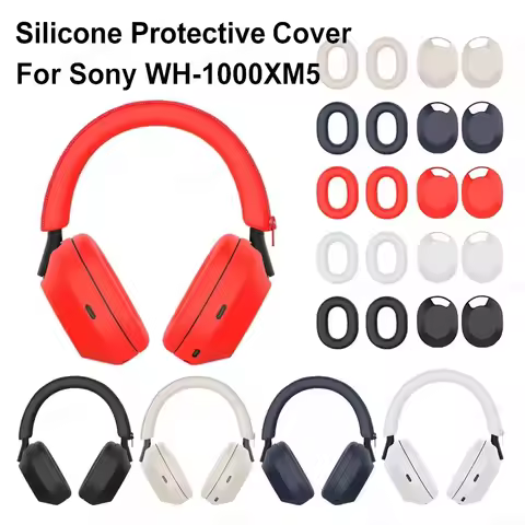 Headphone Protective Case Headset Headbeam Sleeve for Sony WH-1000XM5 Headphones Silicone Earmuff Sh