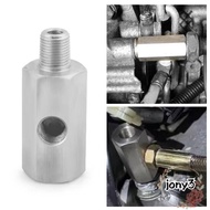 JONY Feed Line Gauge Tee Adapter, Stainless Steel Side Holes M12 M10 M14 Oil Pressure Sensor Connect