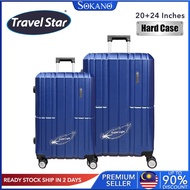 BUNDLE : Travel Star 9221 Elegant Hard Case Luggage Set Suitcase Set Bagasi (20 inch + 24 inch)