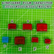 47NF/68NF FILM CAPACITOR 305V/400V/630V/1KV/2KV