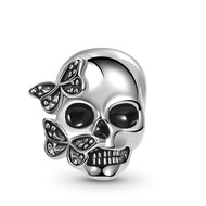 GNOCE Butterfly Skull Charm 925 Sterling Silver for Bracelet Gift