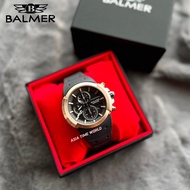 [Original] Balmer 8815G BRG-4 Chronograph Sapphire Men's Watch with Black Dial Black Silicone Strap 