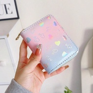 Love Pattern Women's Short Wallet Children's Coin Zipper Card Holder Card Pocket With Hidden Compart