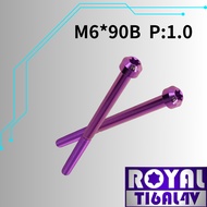 [Crazy Screw] ROYAL Titanium Alloy Screw M6 * 90B P: 1.0 Tapered 64 Titanium/Positive Titanium/Titan