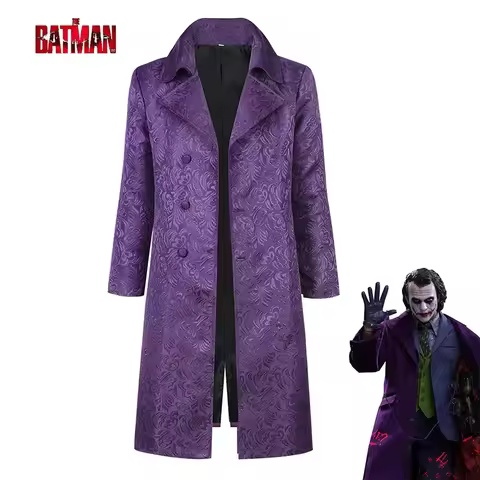 Halloween Adult Jacket Jared Leto Joker Cosplay Kосплей Costume Disfraz Purple Long Coat Trench Clow