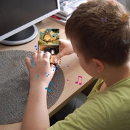 BLISS Totoro Wooden Hand Crank Music Box, Colorful Engraving Pattern Totoro Music Box, Song Music Bo