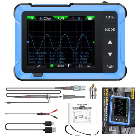 FNIRSI DSO510 10MHz Mini Handheld Intelligent Digital Oscilloscope Multi-function Signal Generator 2