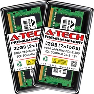 A-Tech 32GB (2x16GB) RAM 交換用 Synology D4ECSO-2666-16G D4ES01-16G | DDR4 2666MHz PC4-21300 ECC SODIMM