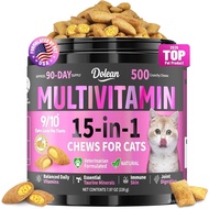 Taurine for Cats Vitamins Treats, 15 in 1 Cat Multivitamin Support Skin, Joint, Digestion & Immune S