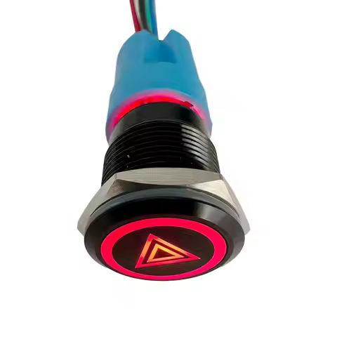 Hazard Light Switch Button Hazard Warning Flash Light Switch Push Button 19mm Double Flash Switch Bu