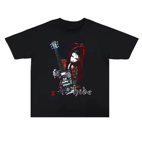 2025 Summer Metal Rock X Japan Matsumoto Hideto Hide Printed Men's and Women's T-shirt Quality Short