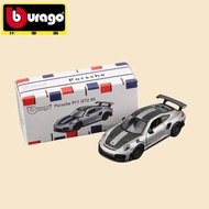 Bburago Porsche 911 GT2 RS Silver 1:64 Die-Cast Alloy Sports Car Model – Collectible Toy with Free-R