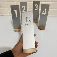 Cafe Resto Table Numbers, Plain Silver Table Numbers, Tall Table Numbers, Cafe Resto Decorations