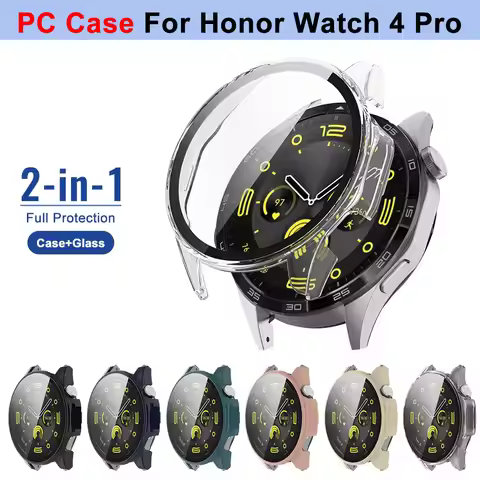 For Honor Watch 4 Pro Screen Protector Tempered Glass Hard PC Case + Glass Bumper For Honor Watch4 P