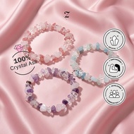 Zupazupazuu Myriad Mix Crystal Bracelet - 6mm Crystal Gemstone Bracelet for Women and Men Rose Quart