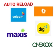 Topup, Auto Reload Celcom,Maxis,Digi,Umobile,Onexox RM50, RM100
