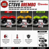 BIG BRAKE KIT BBK CTSV6 BREMBO FRONT FORTUNER VNT TRD VRZ GR 1GD 2GD 2KD 1KD HILUX VNT 2GD 1GD 2KD 1
