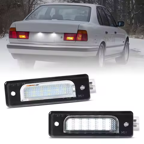 2Pcs For BMW E34 5-Series 1988-1996 E32 7-series 1986-1994 White LED Number License Plate Light