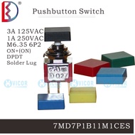 7MD7P1B11M1CES DPDT Momentary 6P2 0.4VA 3A125VAC M6.35 PUSHBUTTON SWTICH Dailywell