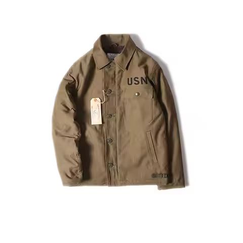 BOB DONG USN A-2 Deck Jacket Vintage US Navy Heavyweight Deck Jacket Military Outerwear