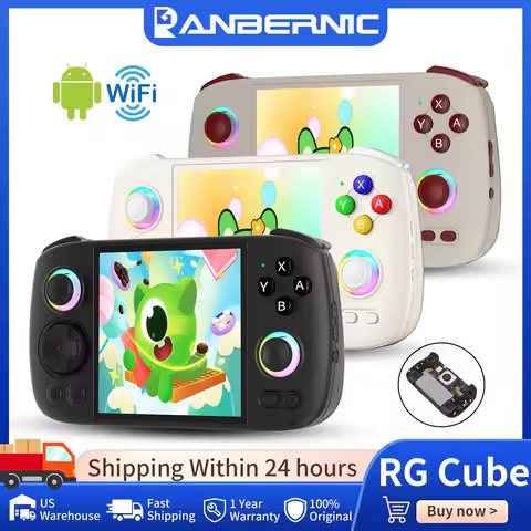Anbernic RG Cube Retro Handheld Game Console 3.95" IPS Touch Screen Android 5200mAh RGB Light Hall J